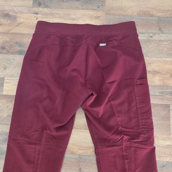 FIGS Technical Collection Women's Deep Red Maroon Drawstring Scrub Pants Size L - Picture 6 of 6